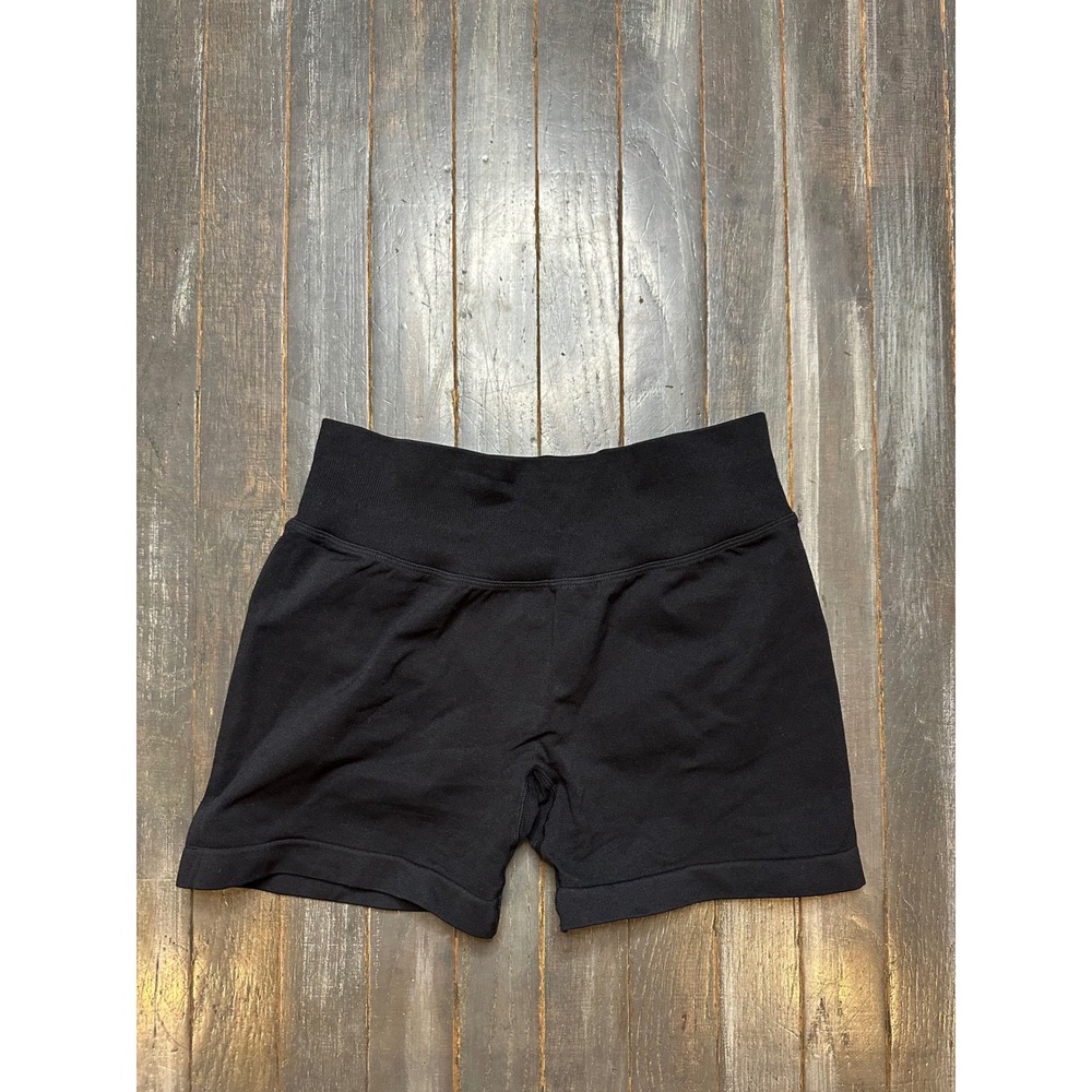Womens Black High Waisted Scrunch Butt Athletic Shorts Seamless Gym Yoga Size M